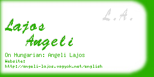 lajos angeli business card